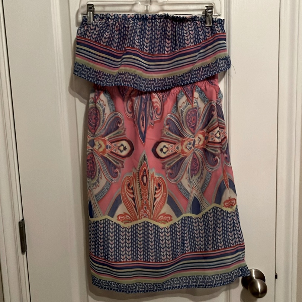 Red Camel Women's Multicolor Polyester Off The Shoulder Knee Length Dress Size M
